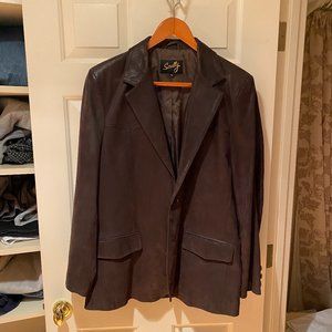 Men's Brown Distressed Leather Sport Coat